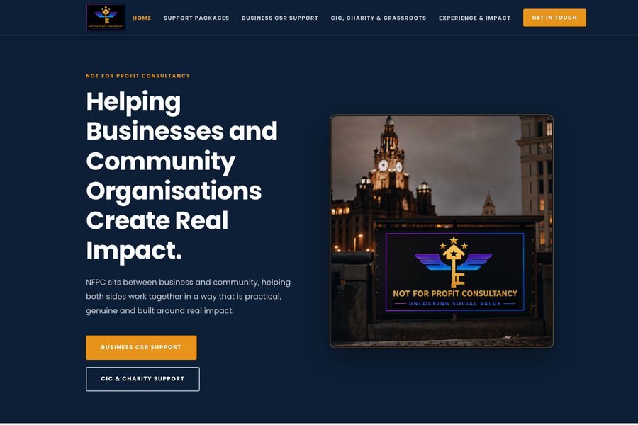 Home page of Not For Profit Consultancy, a social-value and CSR consultancy